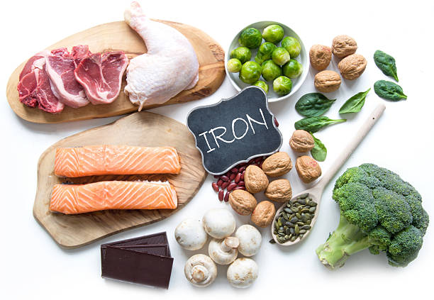 foods rich in iron including meat, fish, pulses and seeds